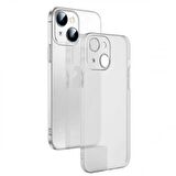 Coofbe 0.3mm iPhone 14 Plus 6.7inch Kamera Korumalı Silikon Kılıf, Şeffaf Buzlu Magsafe Uyumlu Kılıf