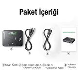 Coofbe 4K 120Fps Canlı Yayın Görüntü Aktarım Adaptörü, 10Gbps Type C Data ve Şarj Adaptörü,DC 5V