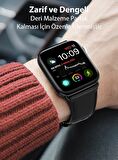Coofbe Hermes Loop Deri Apple Watch 42-44-45MM Kordon Kayış, Ultra Hafif, Çelik Tokalı Kayış
