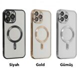 Coofbe Kamera Korumalı iPhone 14 Pro Max Magsafe Uyumlu Silikon Kılıf, Lazer Çerçeveli, Darbe Emici
