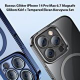 Baseus 14 Pro Max Magsafe Uyumlu Armor Kamera Korumalı Kılıf Ve Tempered Ekran Koruyucu Set 14 Pro Max Kılıf Ekran Koruyucu Set