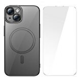 Baseus 14 Plus Magsafe Uyumlu Armor Kamera Korumalı Kılıf Ve Tempered Ekran Koruyucu Set 14 Plus Kılıf Ekran Koruyucu Set