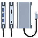 Coofbe 87W PD 7İN1 Type-C Cevirici Hub 1000 USB 3.0 + 4K HDMI + RJ45 + Type-C Dock Station