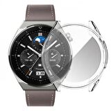 Coofbe Huawei Watch GT 3 Pro 46mm Ful Kaplama Koruyucu Kılıf, Soft Silikon Darbe Emici Saat Kılıf