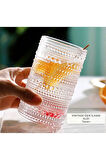 1 Adet Y38 420 ml Vintage Hobnail Bardak Antika Boncuk Kabartmalı Kahveviski
