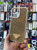 İPHONE 14 PRO UYUMLU PRD TAŞLI İÇİ KADİFE KILIF GOLD