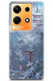 Infinix Note 30 uyumlu Girls 37 Fit Baskılı Kimono Kış ve Tapınak