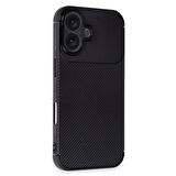 Gpack Apple iPhone 16 Plus Kılıf Negro Karbon Kamera Korumalı Silikon