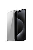 Corcoz iPhone 15 PRO Uyumlu Kırılmaz Cam Privacy Hayalet Tam Kaplayan Ekran Koruyucu - CZ132