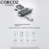 Corcoz 6'sı 1 arada Hafıza Kartı Okuyucu USB 3.0 Çok İşlevli Kart Okuyucu - CZ51