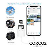 Corcoz Lightning To Sd Card Camera Reader Kablo Iphone Sd Micro Okuyucu Kablo Adaptör - CZ54