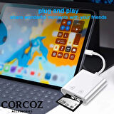 Corcoz Lightning To Sd Card Camera Reader Kablo Iphone Sd Micro Okuyucu Kablo Adaptör - CZ54