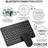 Corcoz Lenovo IdeaPad Pro 2025 TB375FC 12.7 İle Uyumlu Türkçe Bluetooth Klavye +Bluetooth Mouse CZ47