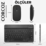 Corcoz Vorcom SXPro 10.1 inch İle Uyumlu Türkçe Bluetooth Klavye +Bluetooth Mouse CZ47