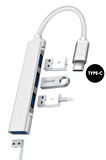 Corcoz Type-C To Usb Hub 4 Port Çoklayıcı Macbook Uyumlu Çoğaltıcı Type C To Usb Converter Hub - CZ77
