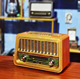 2868 Bluetooth’lu Nostaljik Görünümlü Müzik Kutusu Usb Sd Kart Radyo Mp3 Çalar - Nostaljik Radyo