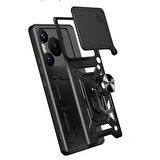 Gpack Huawei Pura 70 Pro Kılıf Pars Sürgülü Vega Yüzüklü Sert Silikon