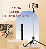 Çok Amaçlı Bluetooth Kumandalı 170cm Tripod + Selfie Çubuğu R1S+R1S-L