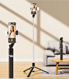 Çok Amaçlı Bluetooth Kumandalı 170cm Tripod + Selfie Çubuğu R1S+R1S-L