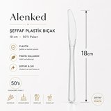 Şeffaf Plastik Bıçak 18 cm 50’li Paket