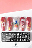 Stamping Baskı Plakası - Oje ve Tırnak Deseni Transferi için Nail Art Stamp Damga Desenleri