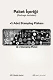 Stamping Baskı Plakası - Oje ve Tırnak Deseni Transferi için Nail Art Stamp Damga Desenleri