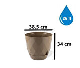 Omnipazar KRS-457 Yakamoz Tabaklı Plastik Saksı Takımı 26 Litre No 7
