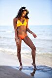 Nar Çiçeği Kenarları İnce İpli Bağcıklı Bikini Altı