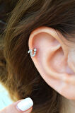 U Harfi Piercing Gümüş Renkli Harf Piercing U