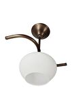 Fuji Bronz Tekli Beyaz Yatsı Camlı Avize | Kaliteli Modern Metal Avize