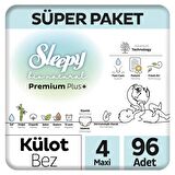 Sleepy Bio Natural Premium Plus Süper Paket Külot Bez 4 Numara Maxi 96 Adet