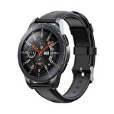 E2M Samsung Watch 46mm (22mm) KRD-10 Deri Siyah Kordon