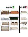 Streç Lastikli Esnek Yikanabilir Kare Desen Berjer Kotuk Örtüsü Takımı (3+3+1+1) Koltuk Kılıfı
