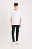 DeFacto Carlo Skinny Fit Ekstra Dar Kalıp Normal Bel Ekstra Dar Paça Siyah Jean Pantolon S2285AZ24AUNM40