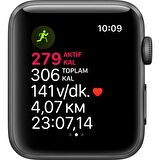 Apple Watch Series 3 GPS 42 mm Uzay Grisi Alüminyum Kasa ve Siyah Spor Kordon MTF32TU/A