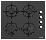 Silverline BO6501B01 - CS5343B01 - 3457 Soho 60 Siyah Cam Ankastre Set