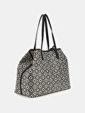 Guess Kadın Siyah Vikky II Büyük Tote Çanta