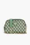 Guess Kadın Yeşil G Wave Geometrik Desenli Mini Çapraz Çanta