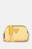 Guess Kadın Sarı G Wave Geometrik Desenli Çapraz Çanta