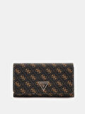 Guess Kadın Kahverengi Noelle Flap Organizer Crossbody Çanta