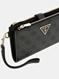 Guess Kadın Antrasit Bordo Laurel Çift Fermuarlı Organizer