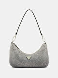 Guess Kadın Gümüş Zalina Mini Üstten Fermuarlı Omuz Çantası