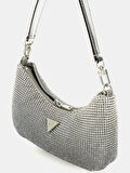 Guess Kadın Gümüş Zalina Mini Üstten Fermuarlı Omuz Çantası