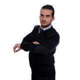 Formteks Güvenlik Kazak  V Yaka Siyah