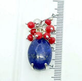 1902 Lapis Mercan el yapımı küpe
