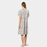 Türen Çiçek Desenli Kısa Kollu Elbise 3396