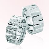 Zikzak Model Taşlı Altın Alyans - 1904