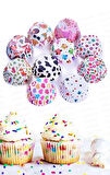 500 Adet Muffin Cupcake Kağıdı, Renkli Kağıt Muffin Kek Kalıbı Desenli
