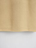 Unisex Oversize Bisiklet Yaka Düz Basic T-Shirt - BEJ