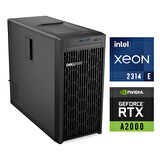 DELL PowerEdge T150 Intel Xeon E-2314 8GB 1TB HDD 12 GB RTXA2000 W11P Server PET150SPL2 044